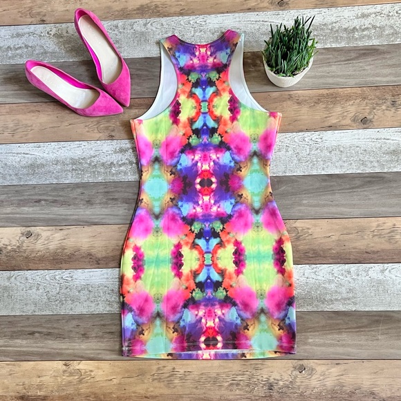 SOLD. Nameless Tie Dye Bodycon Mini Dress Size Medium - Picture 4 of 13